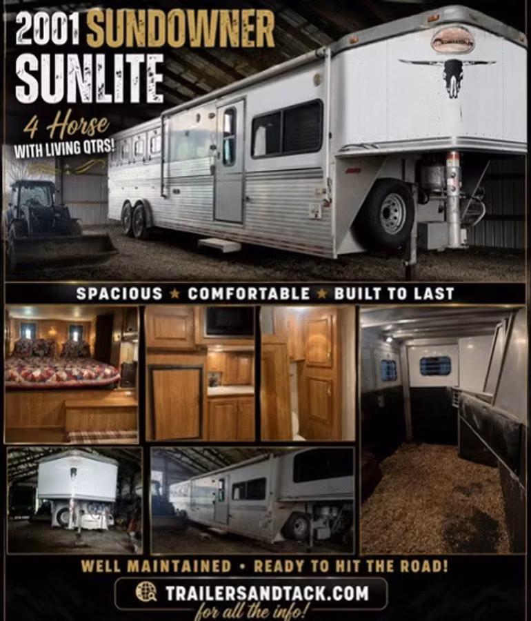 2001 Sundowner Trailers Sunlite Gooseneck Horse Trailer