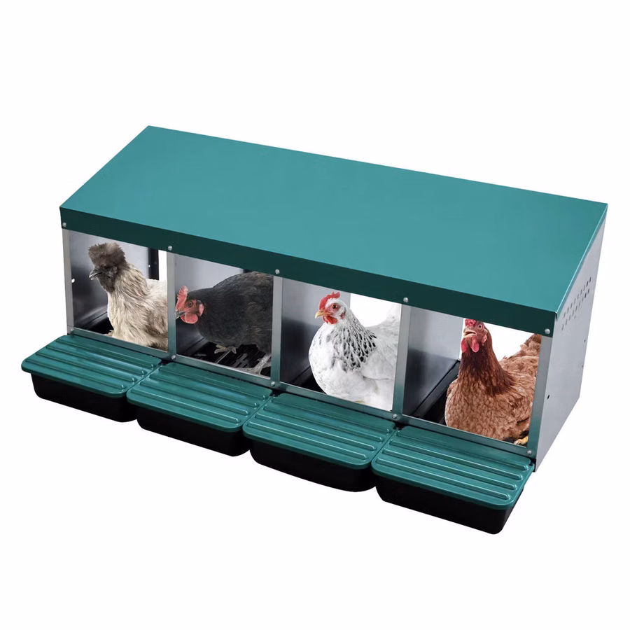 Cuibar pentru găini cu colector de ouă Des Champs MG04 (4 sectiuni)